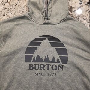 Burton Men's Grey Hoodie with Mountain Logo